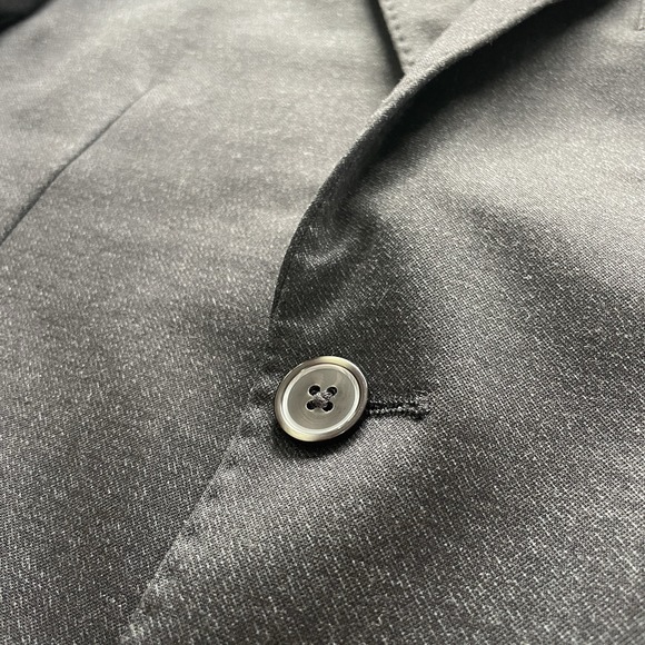7 Diamonds Mens Medium 4 Way Stretch Blazer Dark Grey Modern 2 Button - Picture 2 of 14